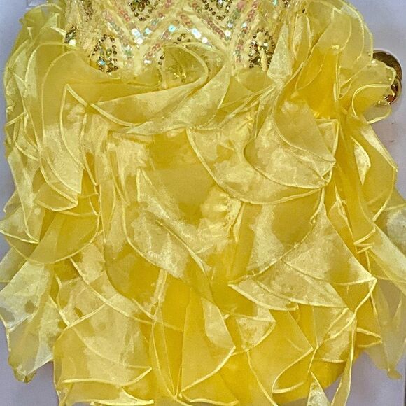 NWT CINDERELLA Size 8 Yellow Rhinestone Tulle Prom/Formal Dress - Picture 14 of 14